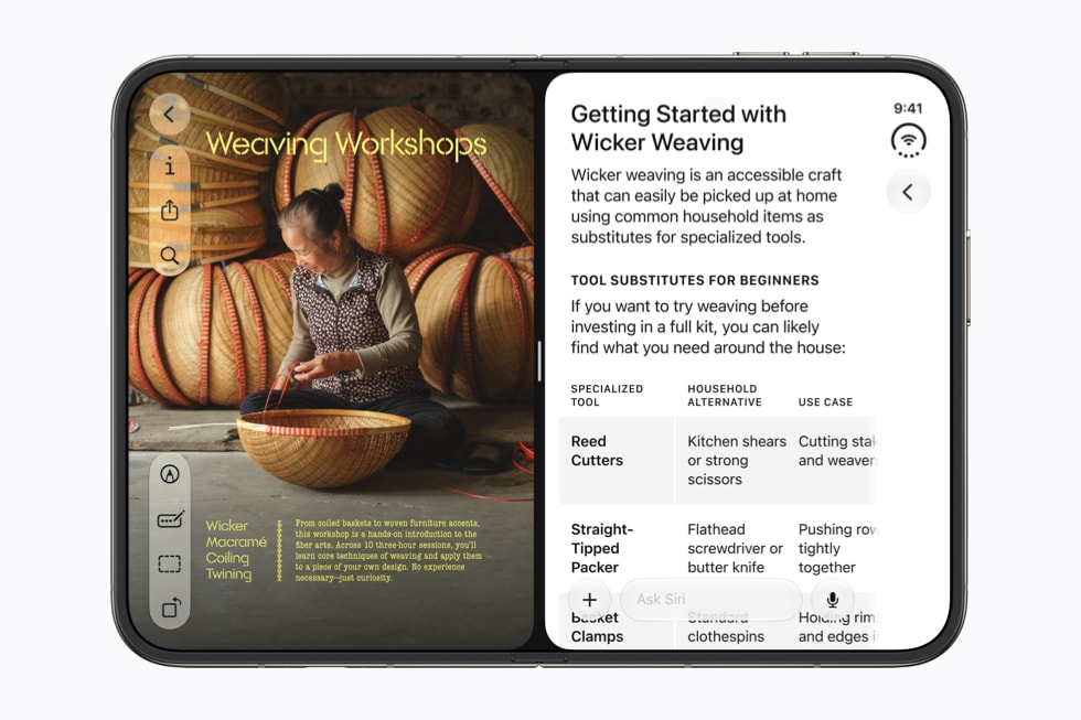 iPhone Duo running two apps side by side across the fold